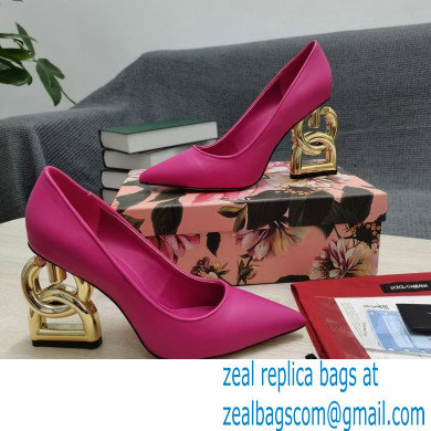 Dolce  &  Gabbana Heel 10.5cm Leather Pumps Fuchsia with DG Pop Heel 2021